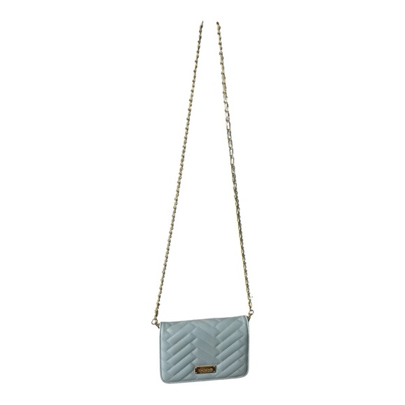 Bebe Blue and Gold Quilted Crossbody Bag with Chain Strap - Picture 3 of 7